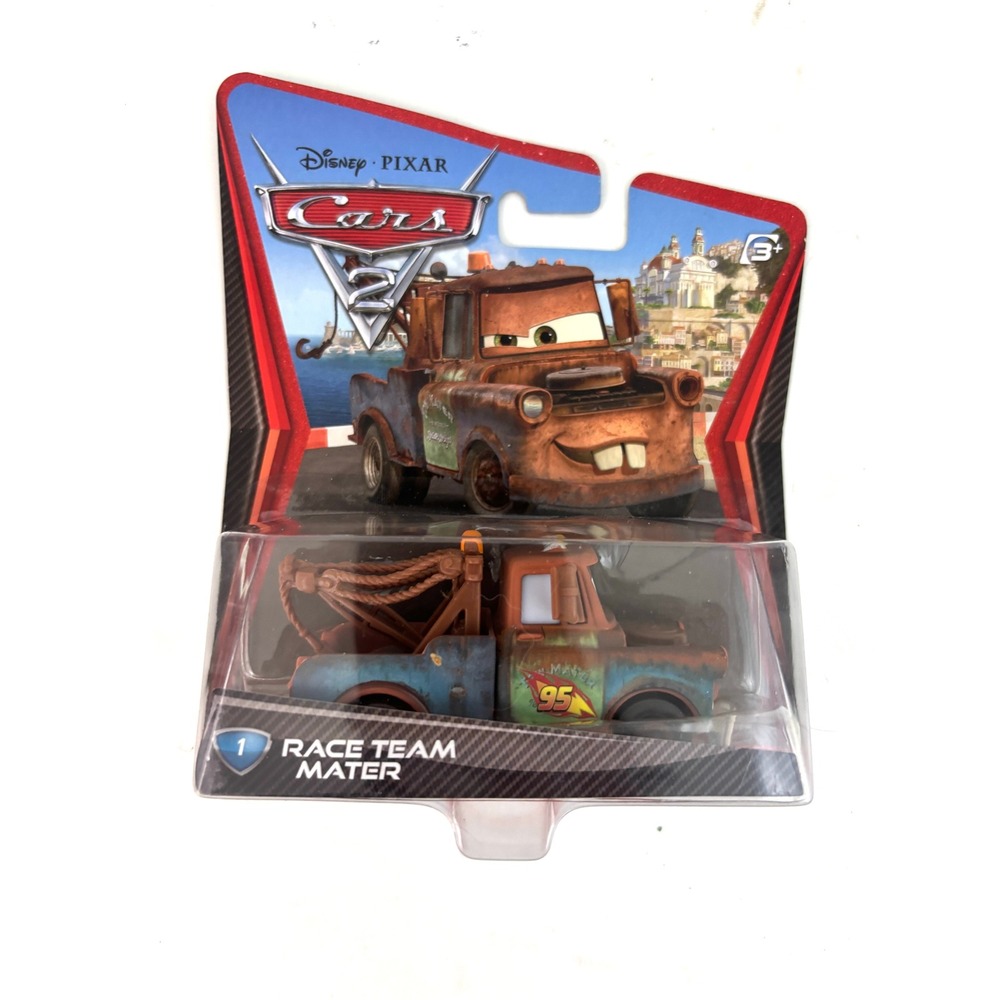 Disney Pixar Cars 2 Race Team Mater #1 Mattel 2011 Diecast 1:55 New Sealed